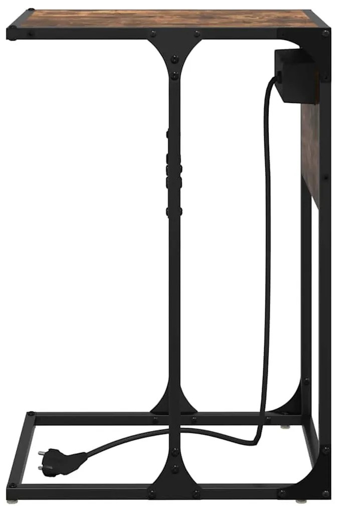 Éjjeli asztal Füstölt tölgy Faanyag