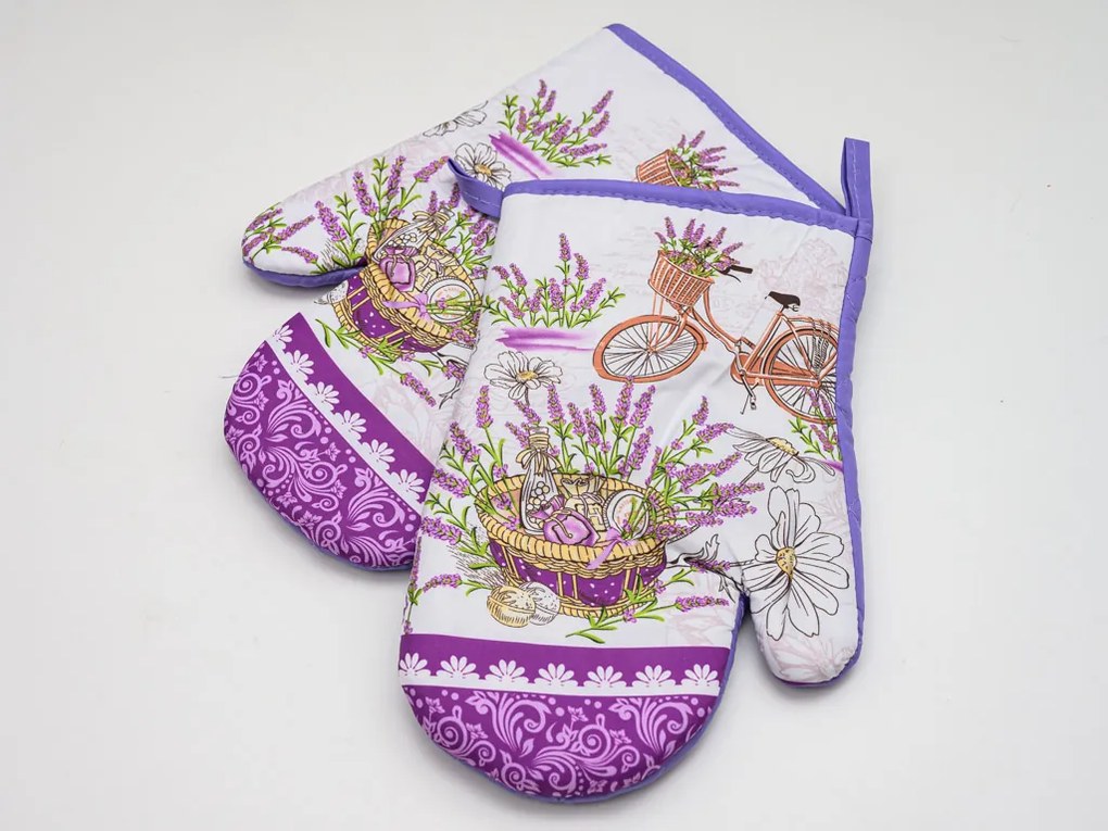LAVANTA HAMPER fehér-lila 2 db-os kesztyűszett mágnessel