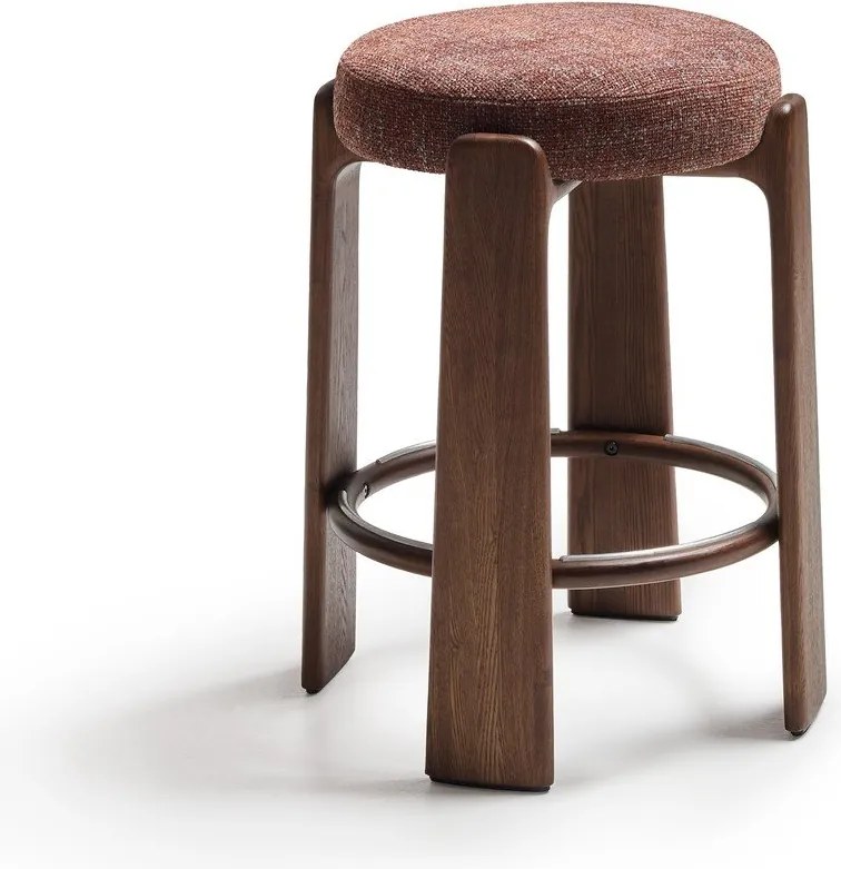 Barna-sötét natúr színű kőrisfa bárszék (ülésmagasság 65 cm) Granite – Kave Home