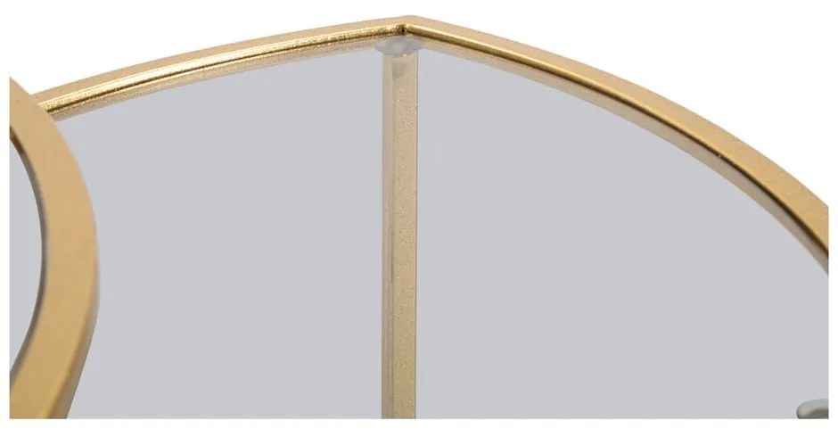 Aranyszínű kerek dohányzóasztal szett üveg asztallappal, 3 db-os ø 60 cm Triangle – Mauro Ferretti