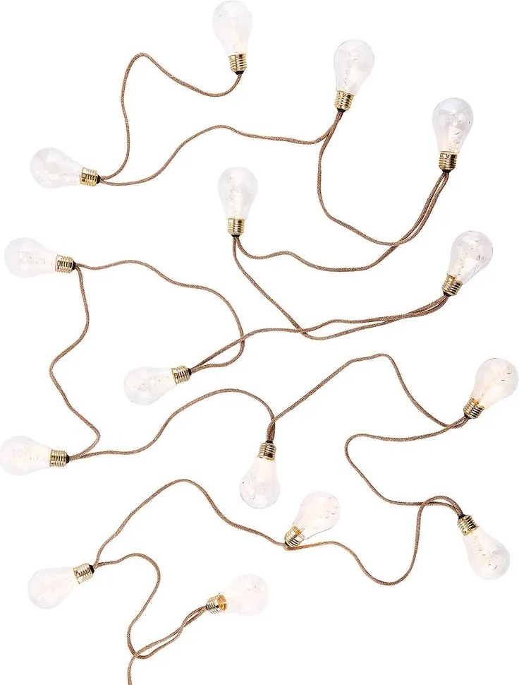 BULB LIGHTS égősor, villanykörte natúr zsinórral, fali csatlakozóval, 15 égő