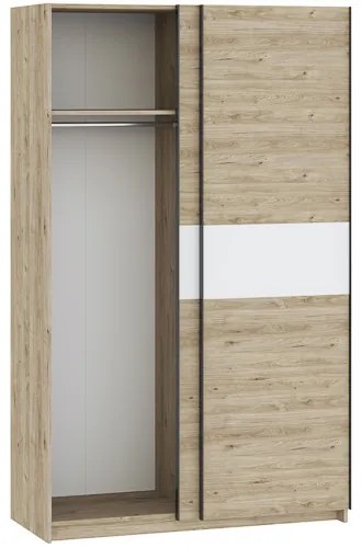 BERNO Gardróbszekrény Tölgy/Fehér Színben 120 cm