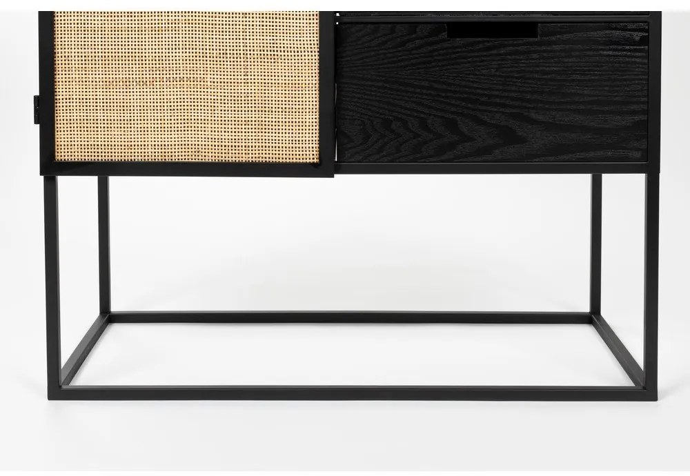 Fekete rattan bortartó szekrény 16 palackhoz, 80x175 cm Guuji - White Label