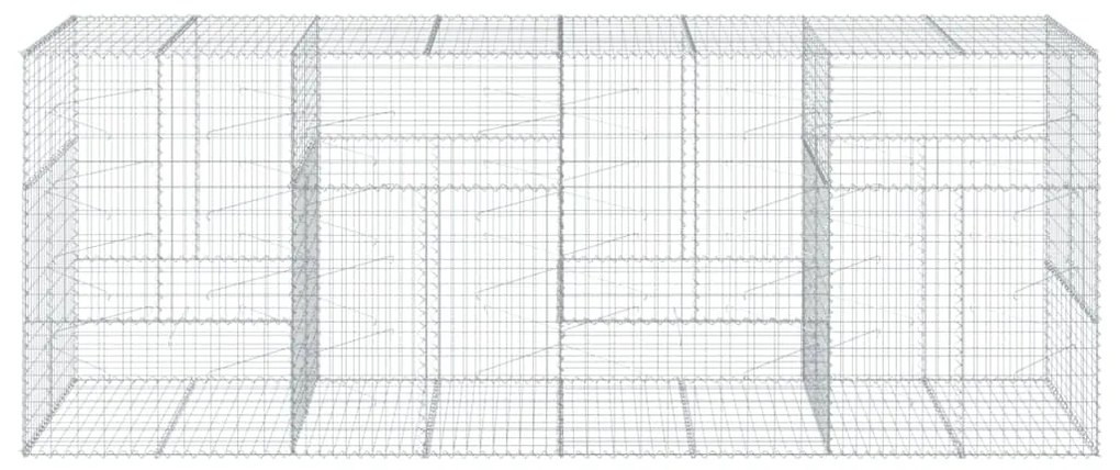 horganyzott vas gabion kosár fedéllel 400 x 100 x 150 cm