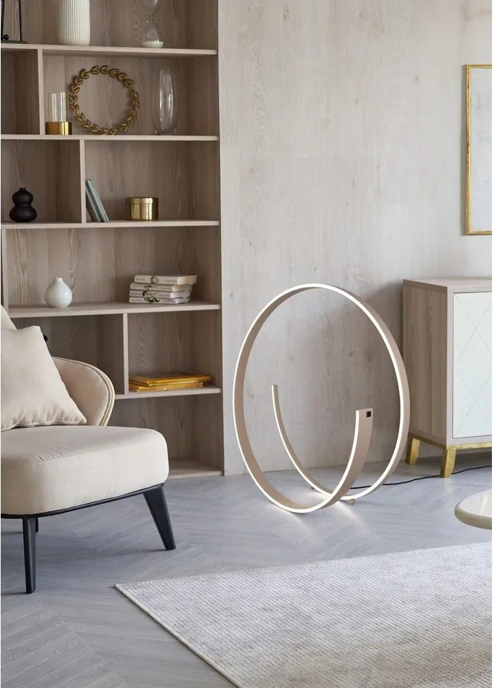 Szürke LED állólámpa hangvezérléssel-mobil alkalmazás vezérléssel, fém búrával (magasság 75 cm) Cinardi – CINQUE