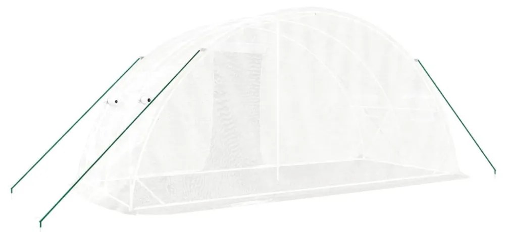 fehér acélvázas melegház 10 m² 5 x 2 x 2,3 m