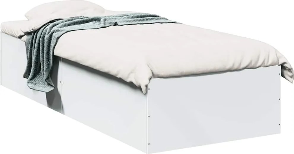 vidaXL fehér szerelt fa ágykeret 75 x 190 cm