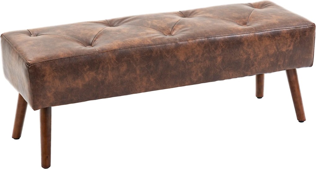 HOMCOM Multifunkcionális Ágyelői Pad Klasszikus Hálószobai Pad Fával Felszerelve és Párnázott Üléssel 120 kg Teherbírás a Bejárathoz és Előszobához 11