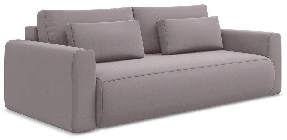 Levendula színű bársony kinyitható-tárolóhelyes kanapé 238 cm Kapua – Makamii