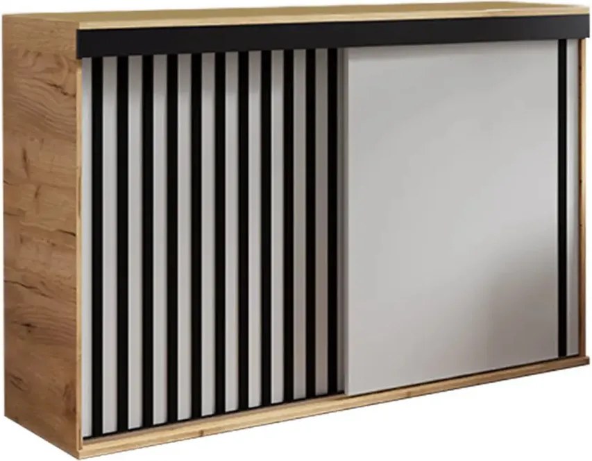 Malani 120 Tolóajtós Komód 120cm, Arany Tölgy-Fehér