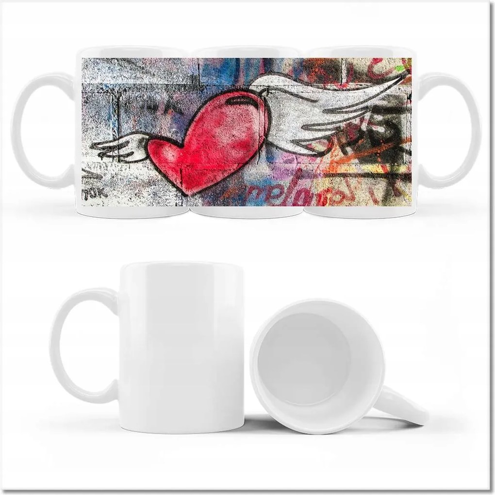 Fotó bögre Szív graffiti