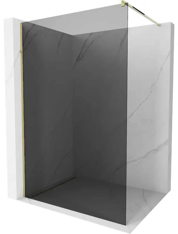 Mexen Kioto zuhanyparaván 120x200 cm 8 mm, arany profil, szürke üveg, 800-120-101-50-40