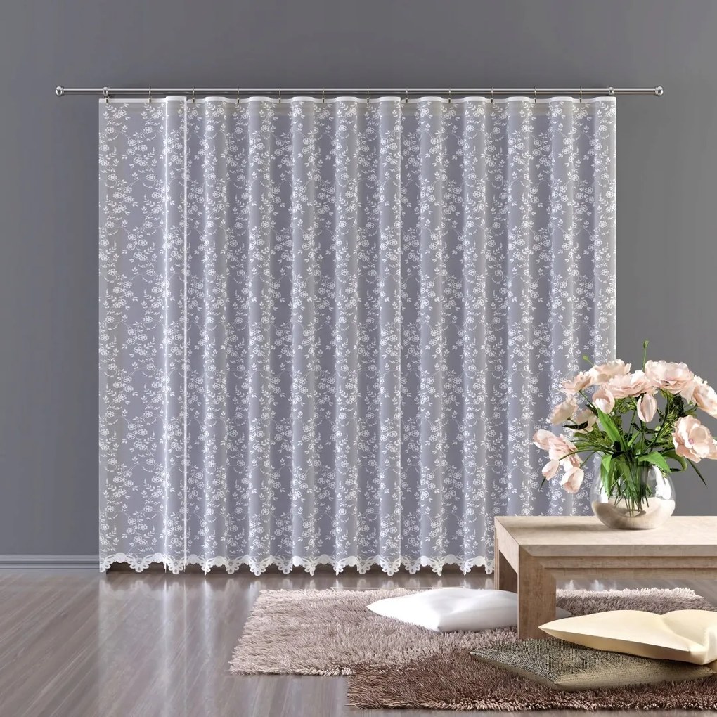 Mg Függöny 763/17 Fehér 350x200cm Kész Szalaggal