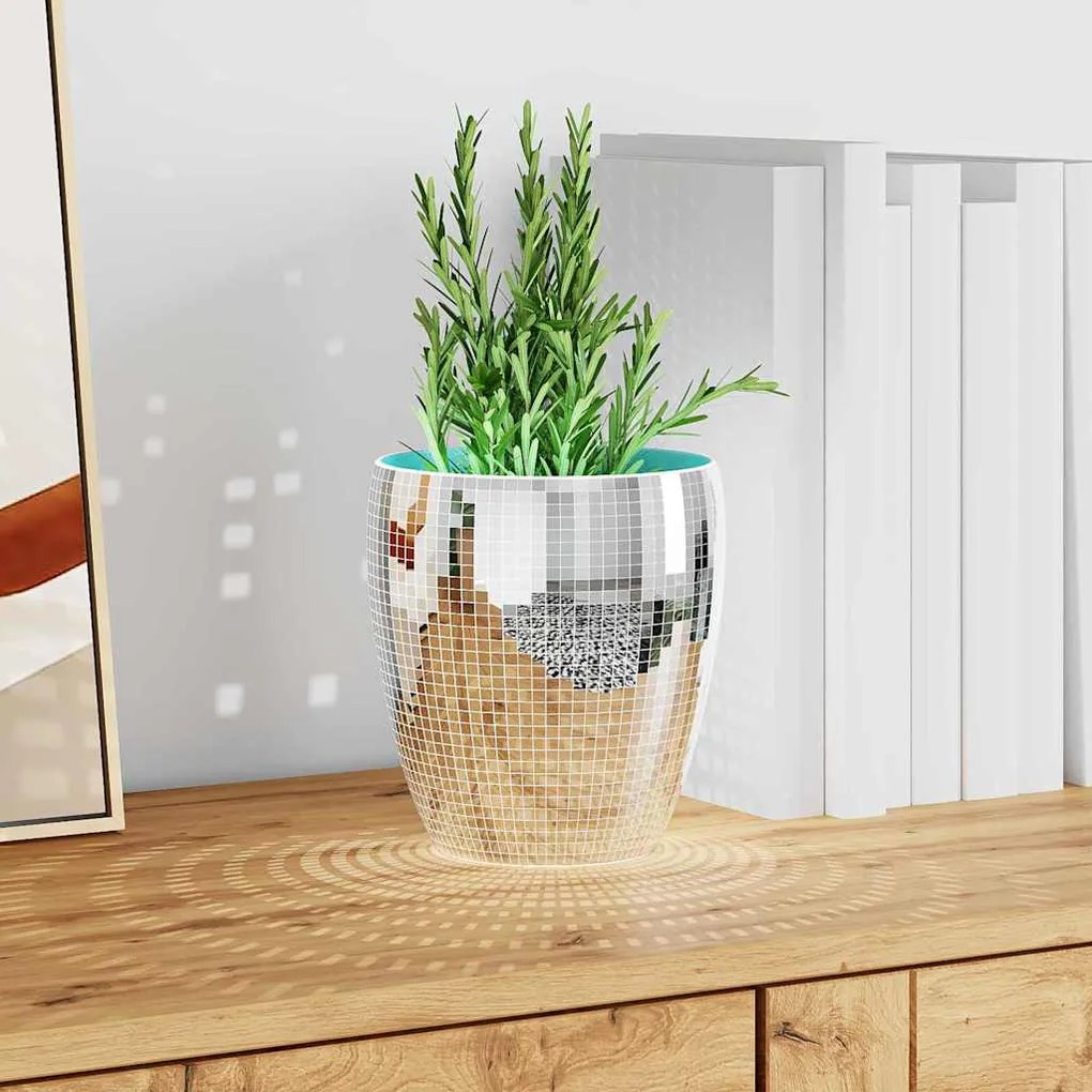 Tükör Mozaik Csempe Geometrikus 12 pcs Ezüst 30 x 30 cm Üveg