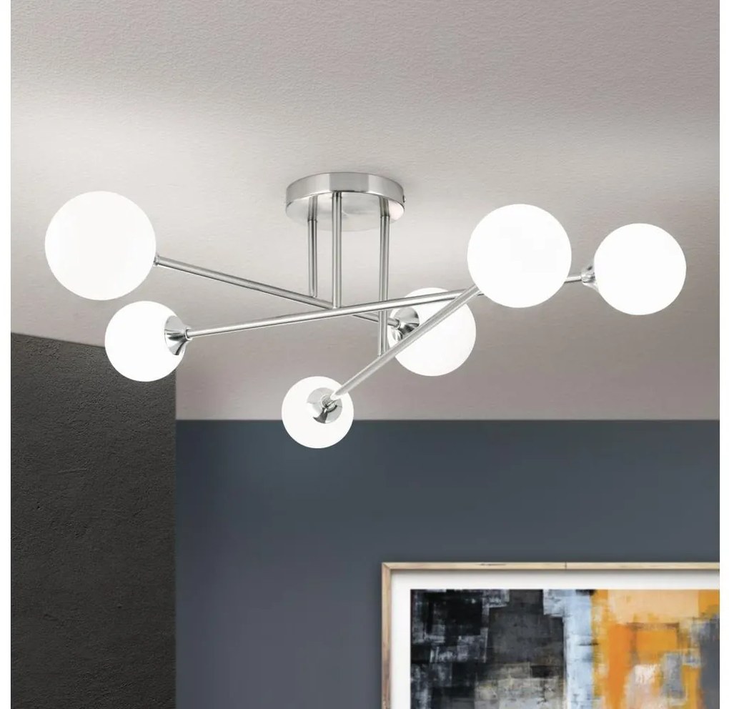 Orion DL 7-786/6 - Felületre szerelhető csillár  SNOWWHITE 6xG9/20W/230V átm. 84 cm matt króm