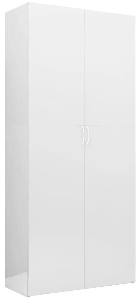 vidaXL magasfényű fehér forgácslap tárolószekrény 80 x 35,5 x 180 cm