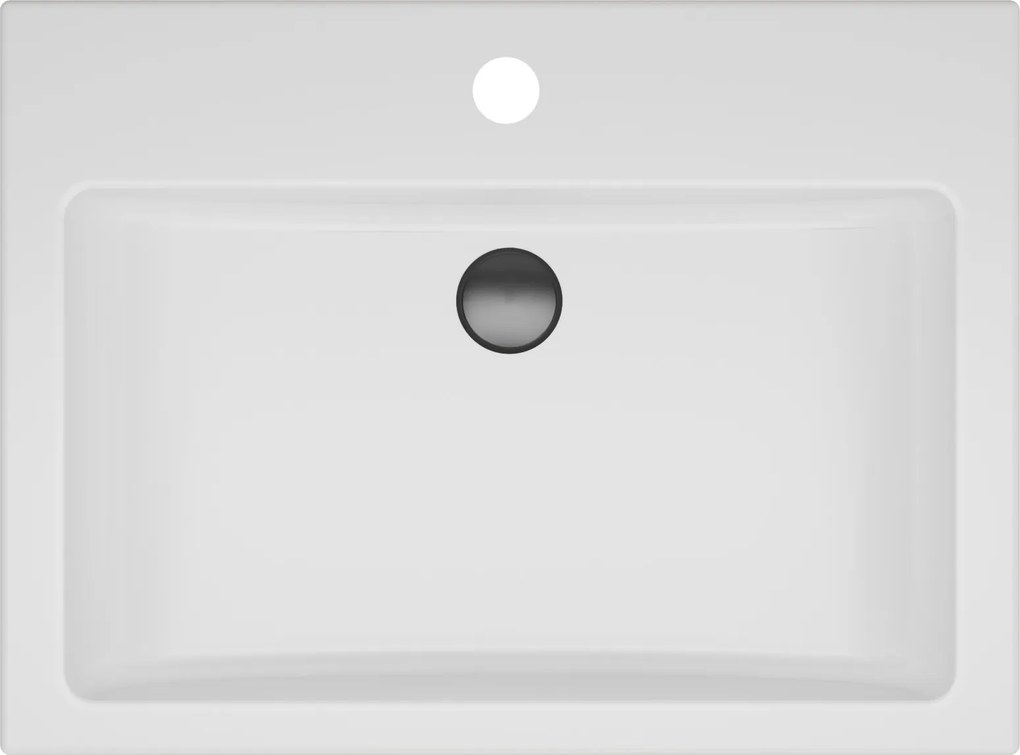 Mosdókagyló Asztallapra Helyezhető Téglalap Alakú 54x40 Fehér Fényes 50 60