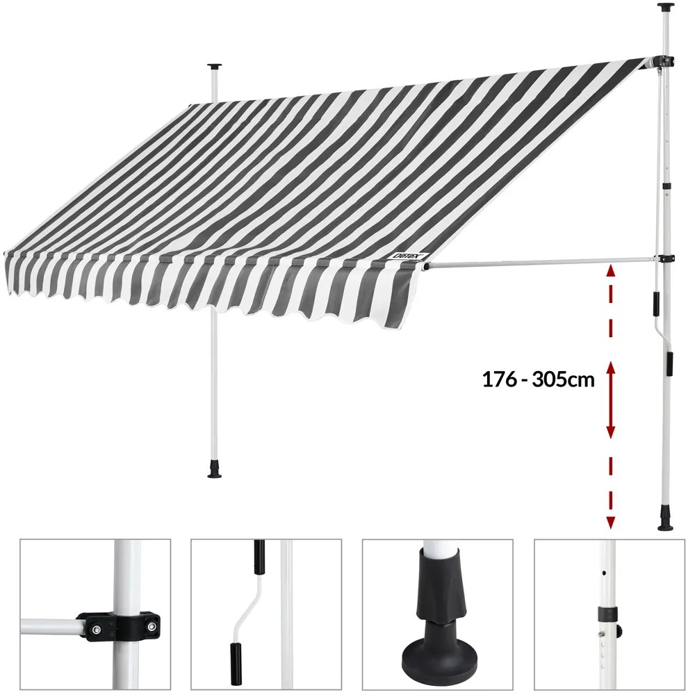 Detex® Napellenző fehér szürke - 400 cm