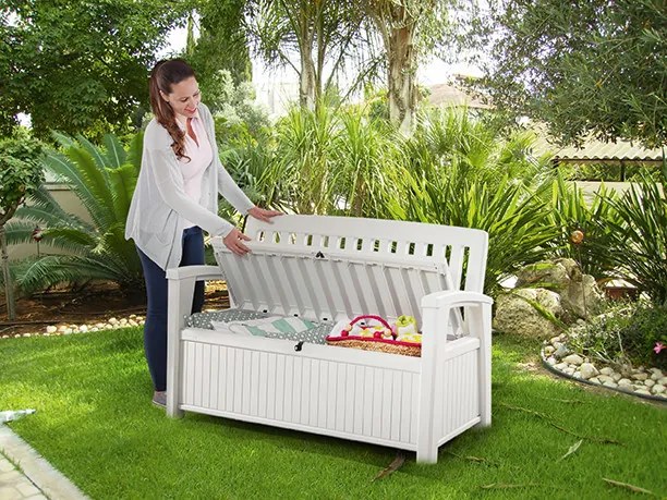 Keter Patio Bench kerti pad, fehér