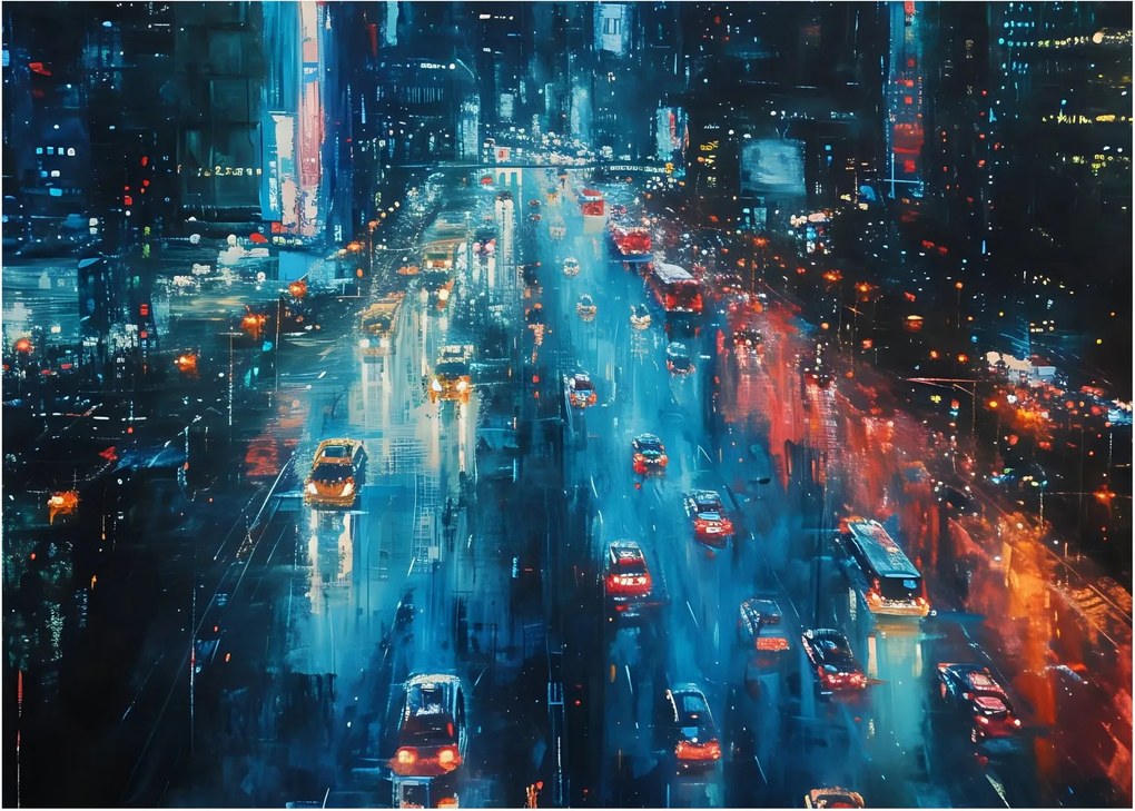 Kép - Nagyváros, olajfestmény (70x50 cm)