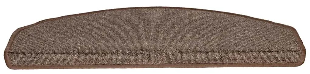 20 db-os lépcsőszőnyegek 65 x 24 x 4 cm kávébarna félkör alakú nagyméretű