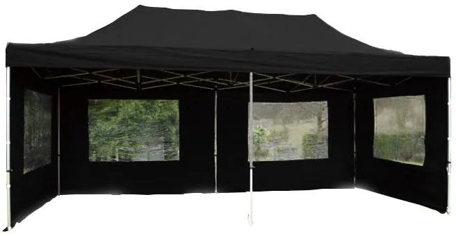 GARTHEN Kerti sátor összecsukható PROFI 3 x 6 m fekete