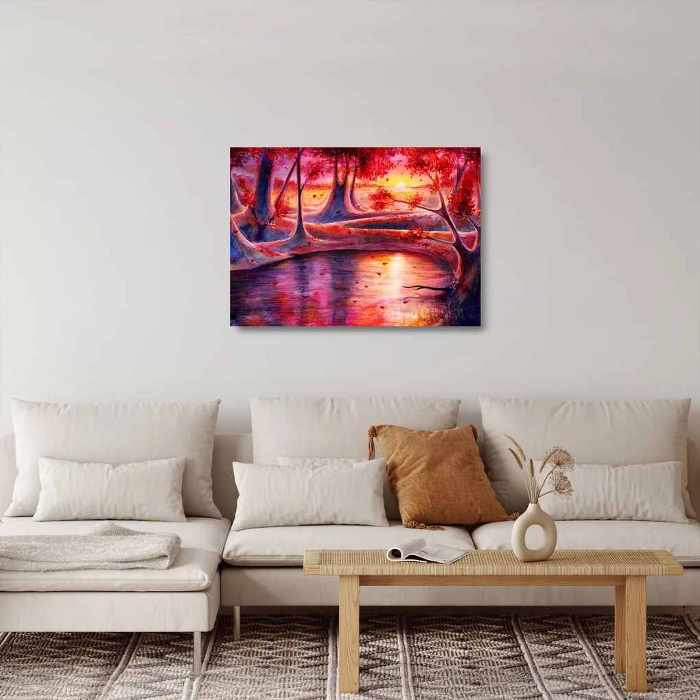 Egy varázslatos erdő képe (üvegen) (70x50 cm)