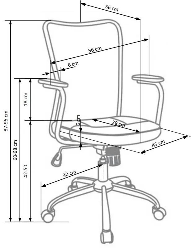 Irodai fotel  Andera (szürke + rózsaszín). 1048764