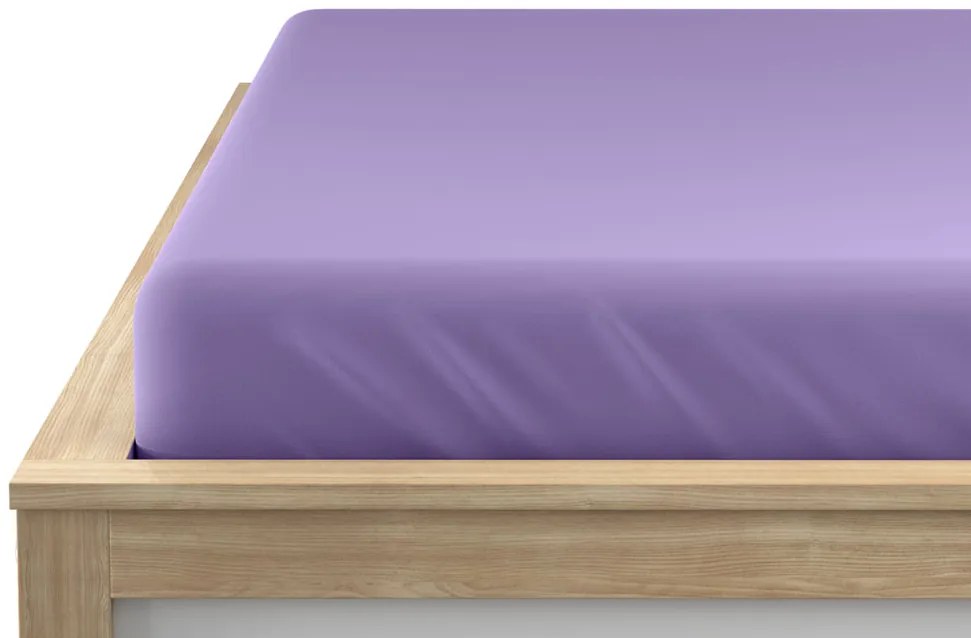 Jersey világoslila lepedő 90x200 cm