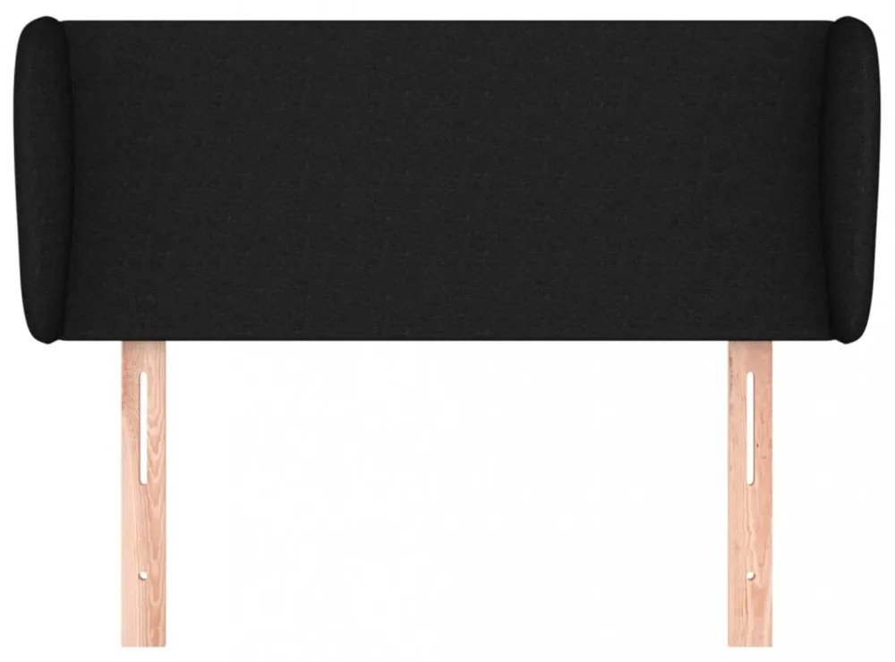 fekete szövet fejtámla szárnyakkal 103x23x78/88 cm