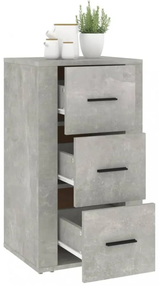 betonszürke szerelt fa tálalószekrény 40x33x70 cm