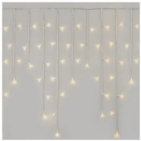 LED karácsonyi jégcsapok, 5 m, kültéri és beltéri, meleg fehér, távirányító, progr, időz.