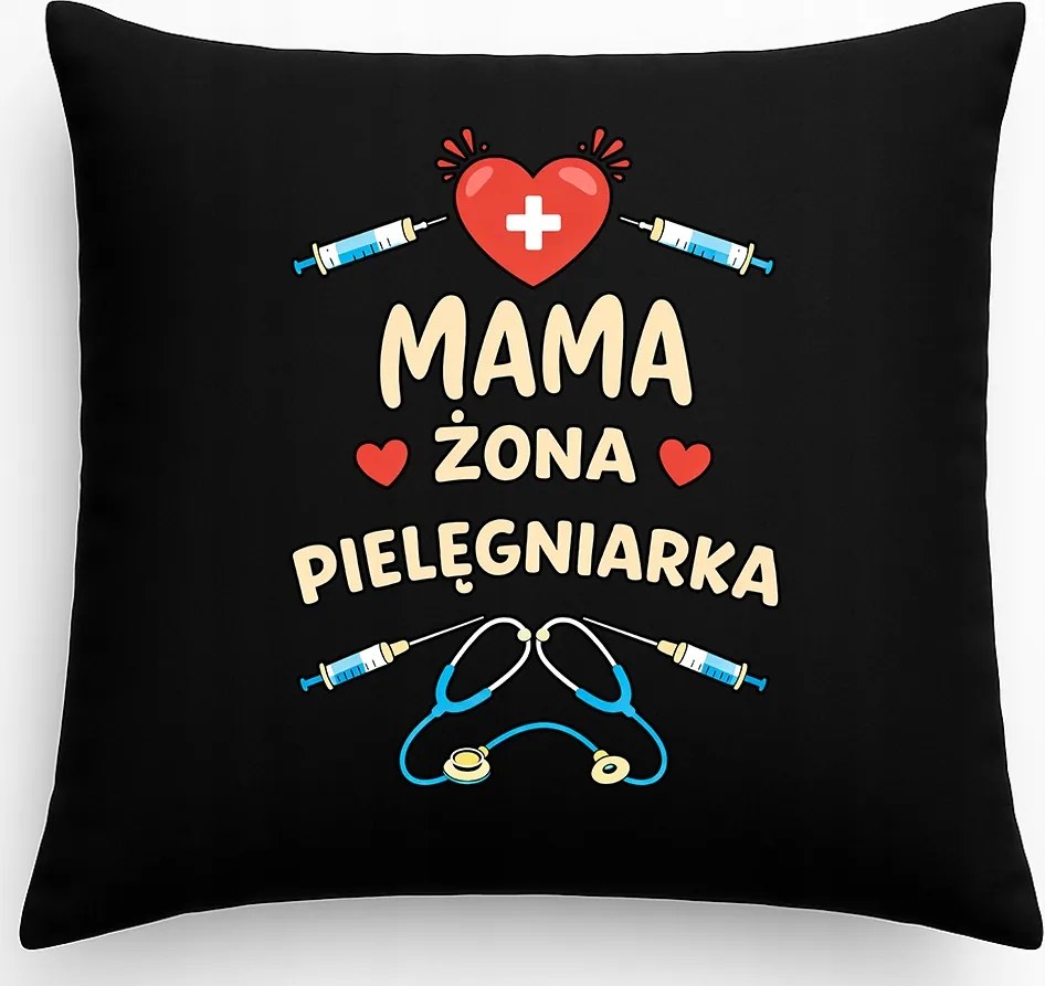 Ápolónői párna Ajándék Ápolónői nap Fekete