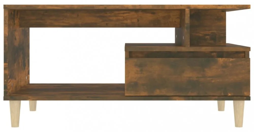 füstös tölgy színű szerelt fa dohányzóasztal 90x49x45 cm