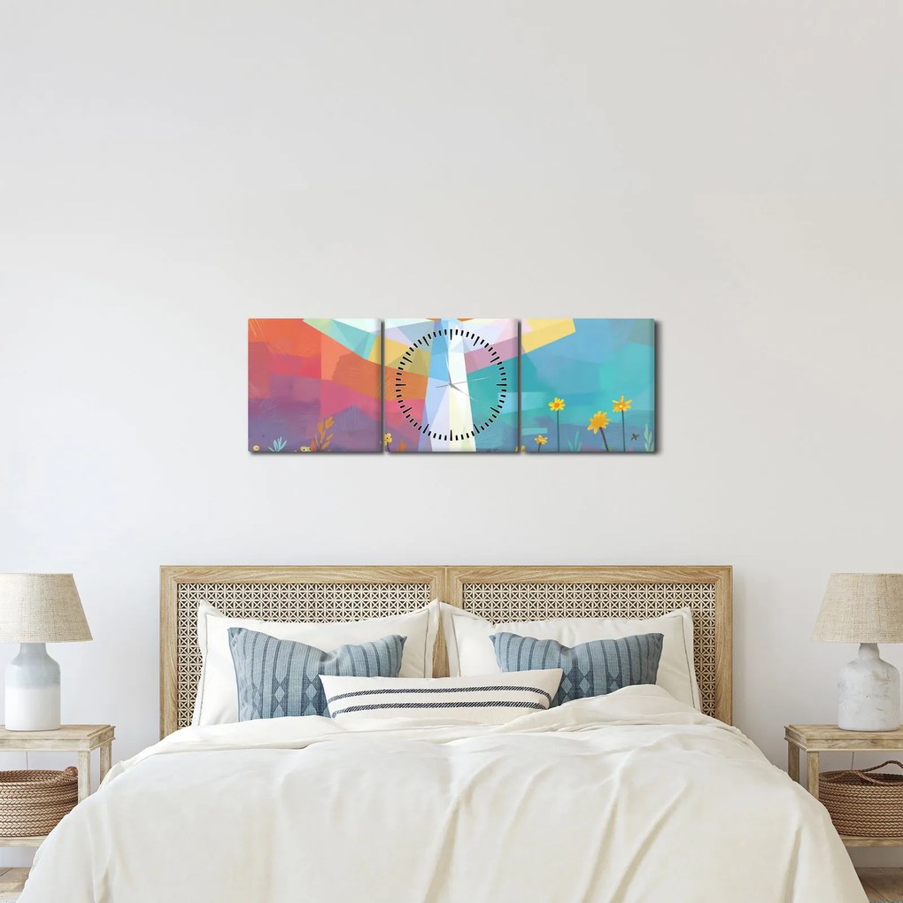 Kép - Virágok őrzője (órával) (90x30 cm)