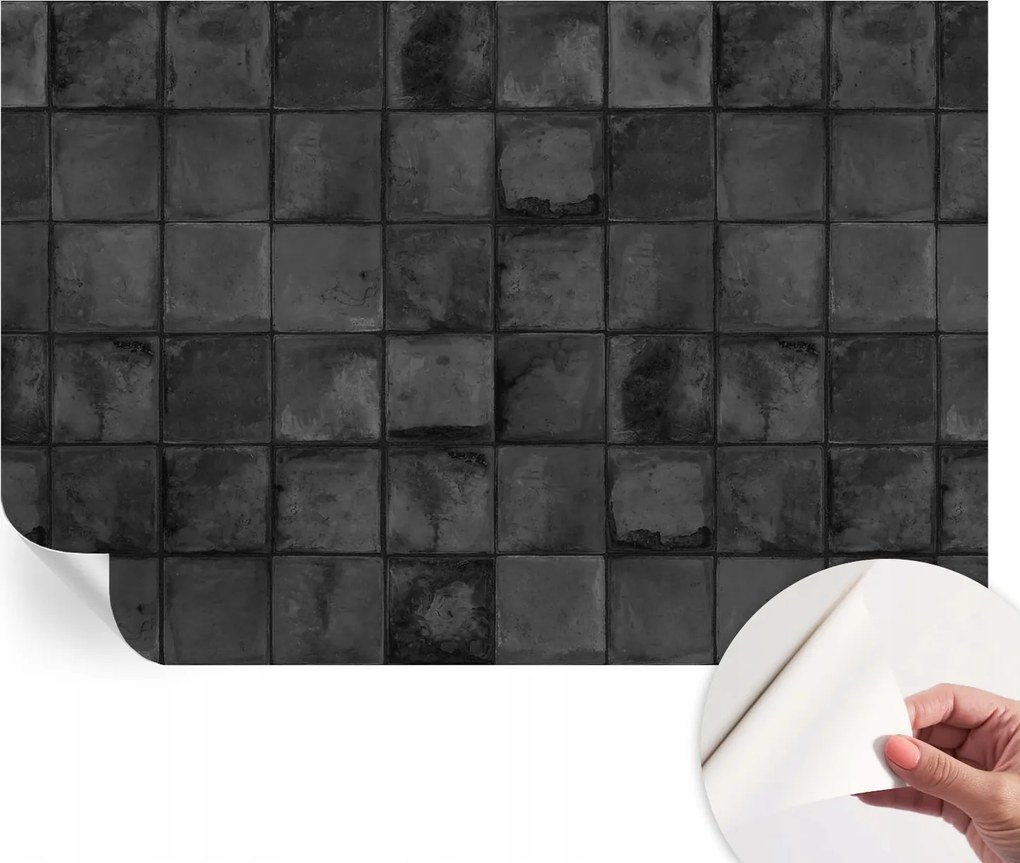 Öntapadós fotótapéta Nappaliba és Hálószobába Szürke csempe 104x70