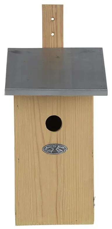 Fészkelő fa madárház, cink tetővel, 39 cm