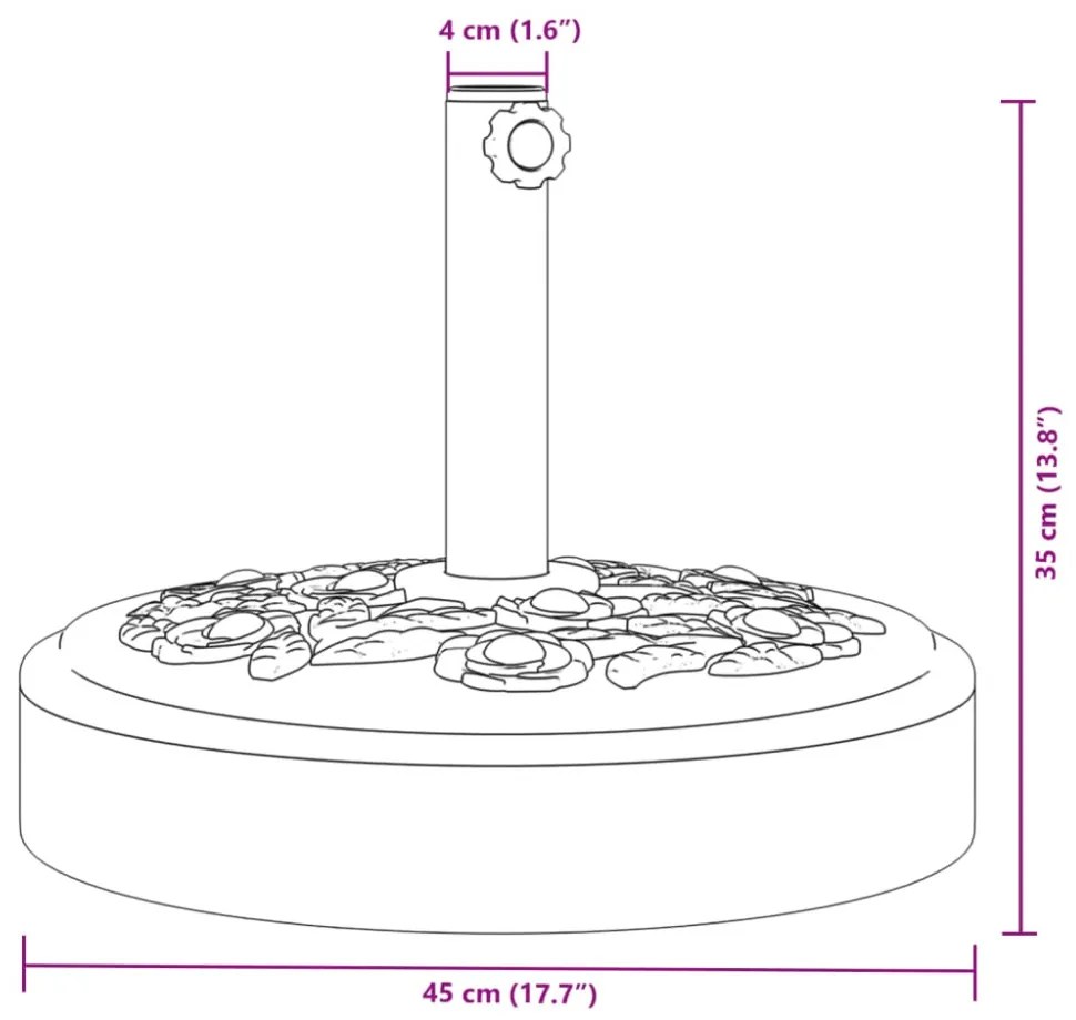 vidaXL kerek napernyőtalp rúdhoz Ø38 / 48 mm 25 kg