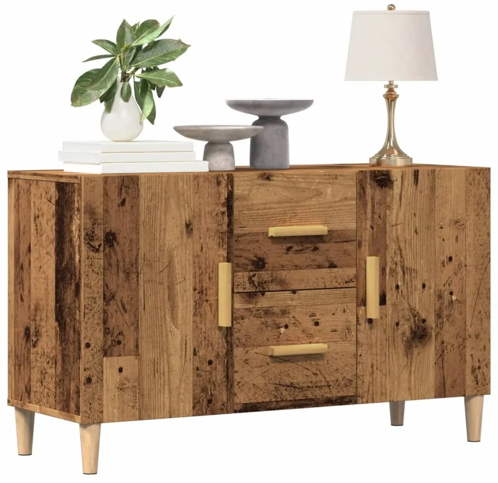 antik fa színű szerelt fa tálalószekrény 100 x 36 x 60 cm