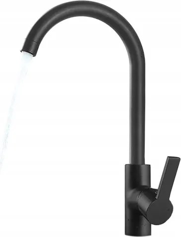 Fekete Konyhai Mosogató Csaptelep Forgatható Mosdó Csaptelep