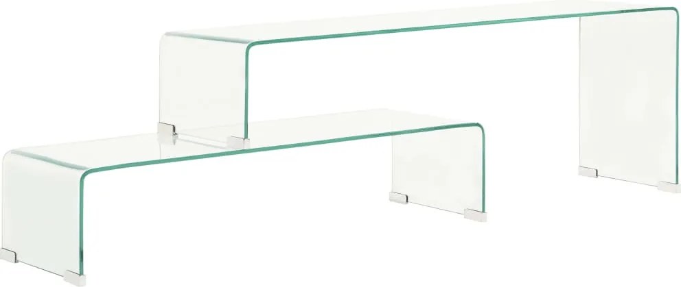 vidaXL kétrészes edzett üveg dohányzóasztal 90x30x20/110x30x40 cm