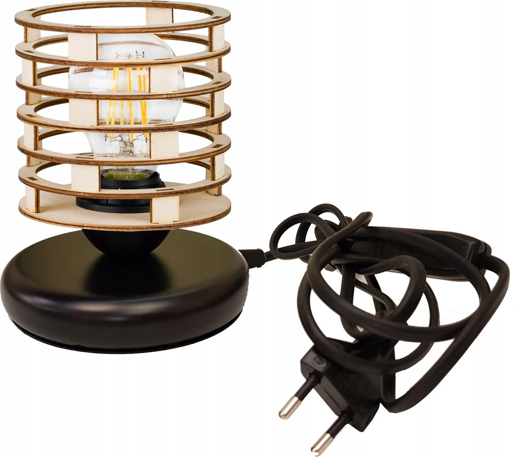 Éjjeli lámpa Loft asztali lámpa led E27 Fa