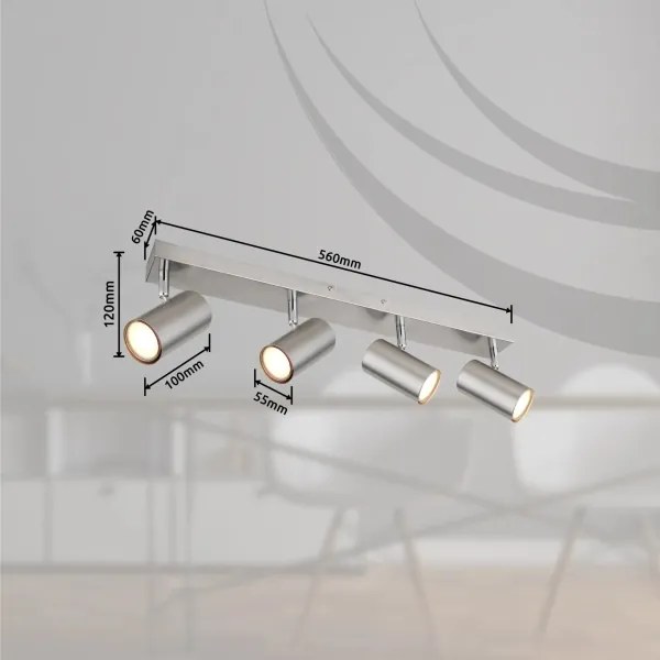 Globo 57911-4 - spotlámpa ROBBY 4xGU10/25W/230V matt króm