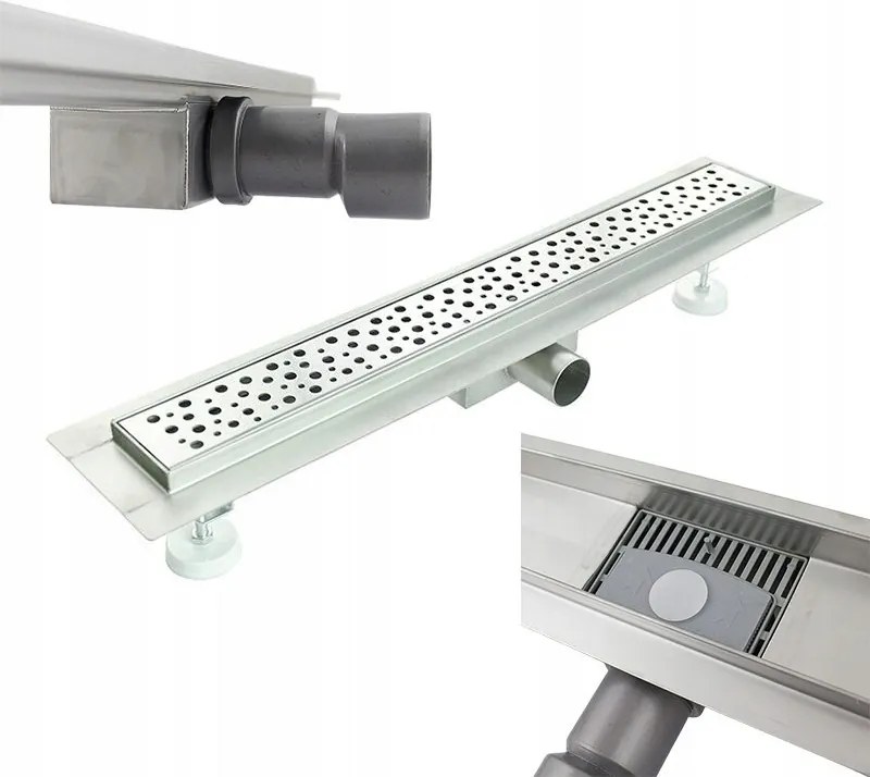 Tropfen Lineáris lefolyó zuhanyszifonnal acél zuhanytálca 110CM