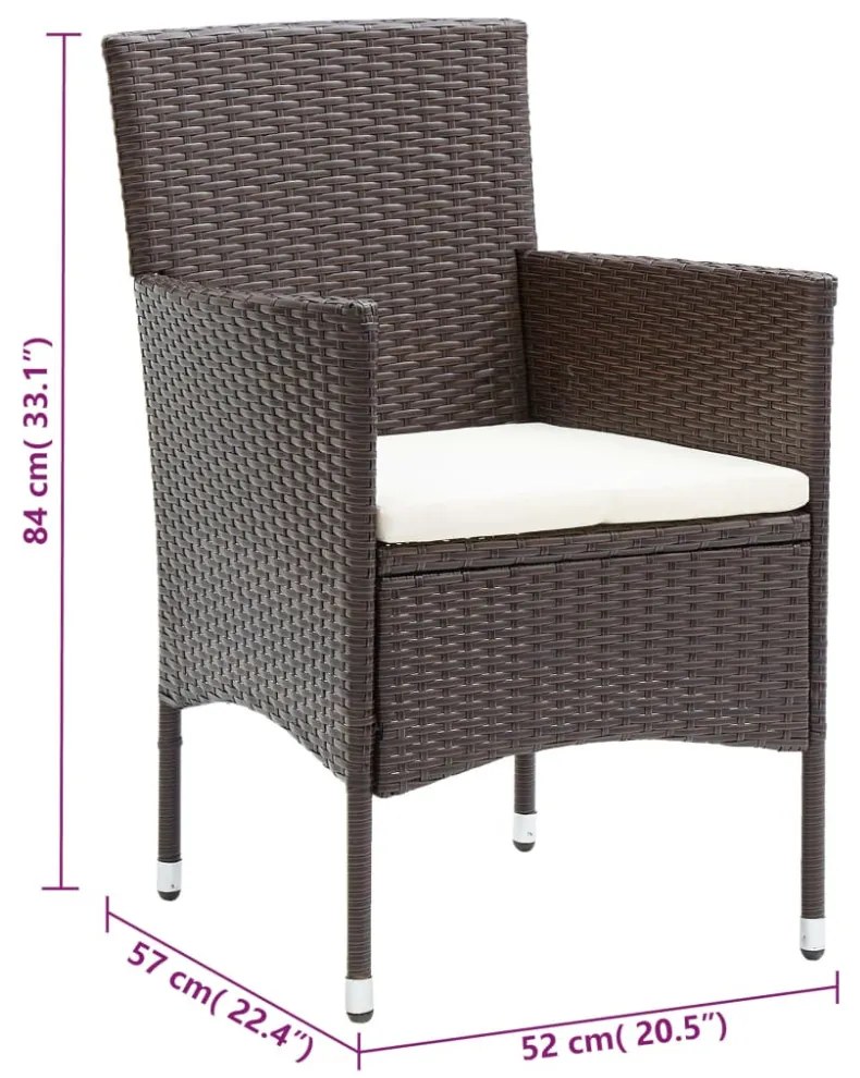 vidaXL 11 részes barna polyrattan kültéri étkezőgarnitúra