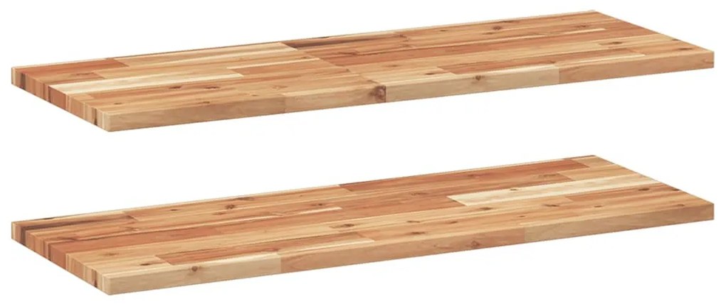 2 db olajbevonatú tömör akácfa függőpolc 80 x 30 x 2 cm