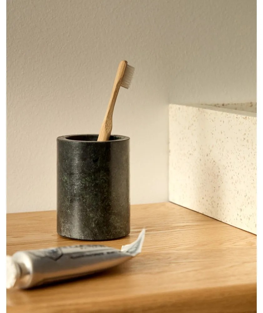 Sötétzöld márvány fogkefetartó pohár Elenei – Kave Home