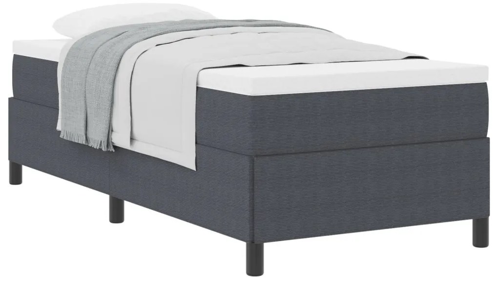 vidaXL Ágykeret Sötétszürke 90 x 190 cm Bársony anyag