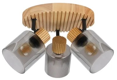 Brilagi - HYGGE spotlámpa 3xE14/15W/230V kaucsukfa/füstszínű