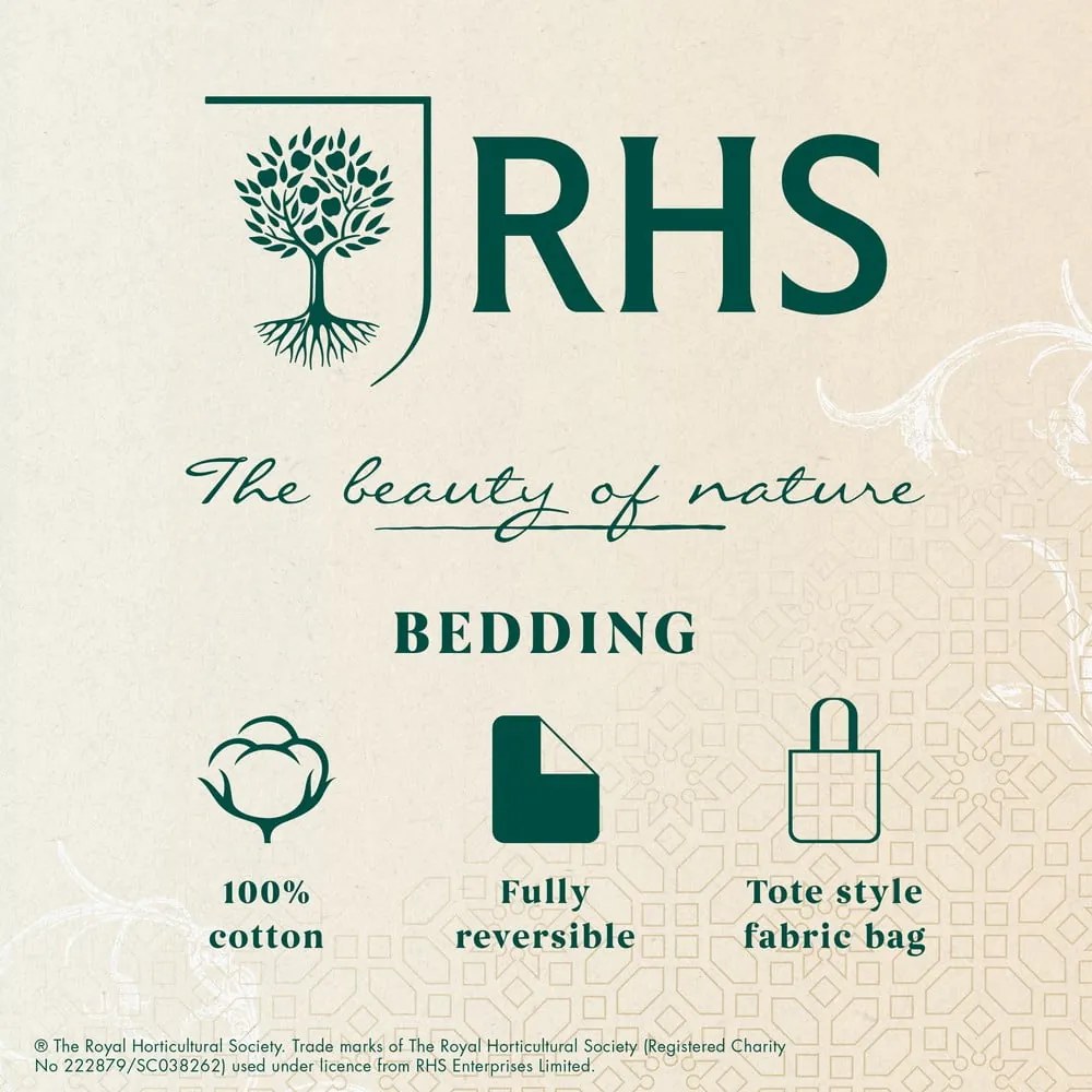 Kétszemélyes pamut ágyneműhuzat 200x200 cm Serenity Garden – RHS